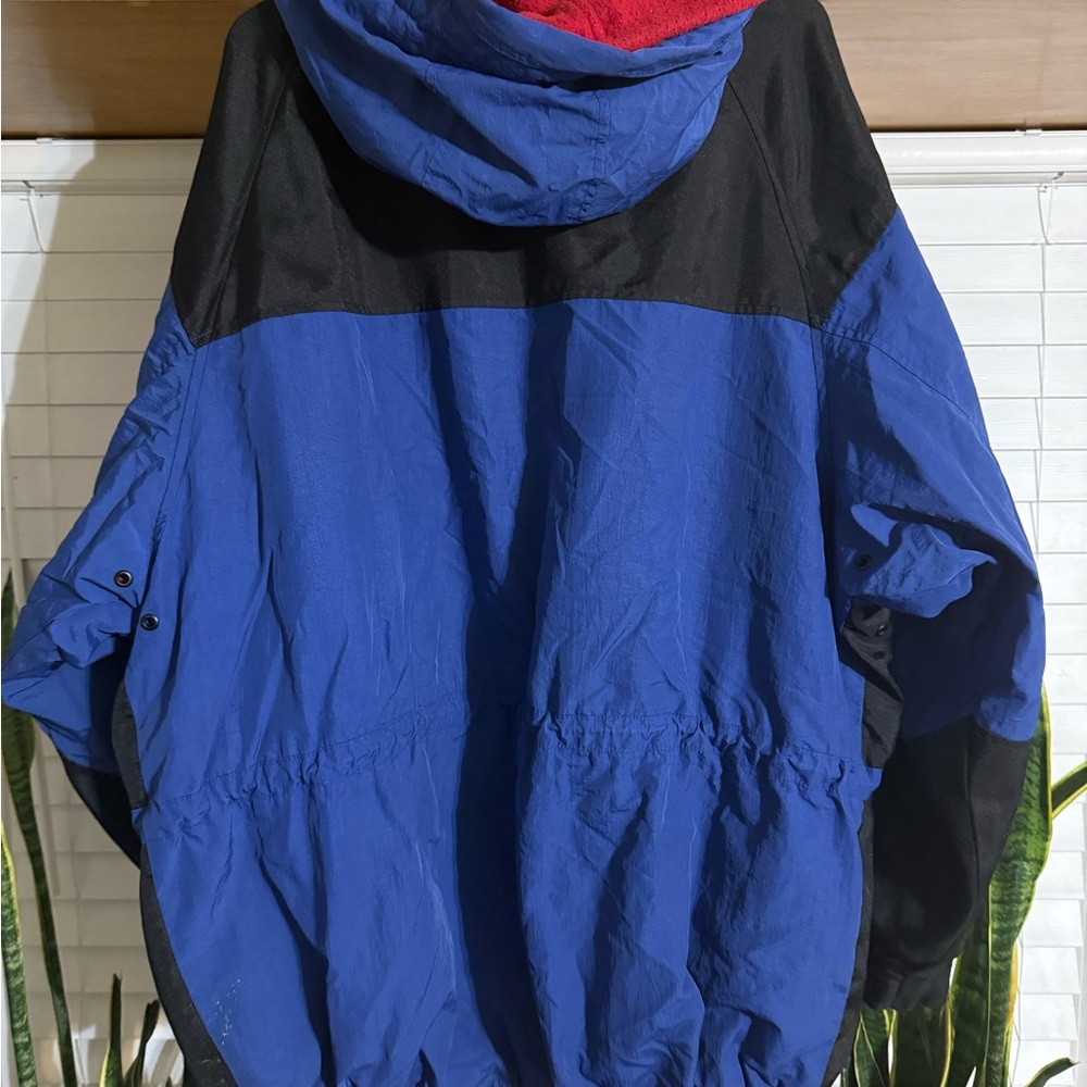 VTG 90s Tommy Hilfiger Jacket XL Colorblock Spell Out Flag Hooded Fleece Lined - Picture 7 of 10